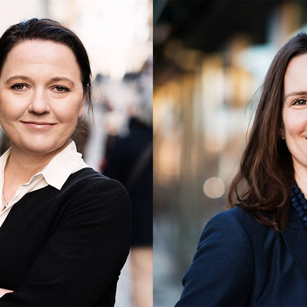 Caroline Söder, VD Trygghetsfonden TSL, och Maria Rosendahl, Näringspolitisk chef Teknikföretagen.