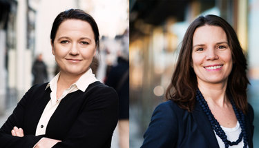 Caroline Söder, VD Trygghetsfonden TSL, och Maria Rosendahl, Näringspolitisk chef Teknikföretagen.