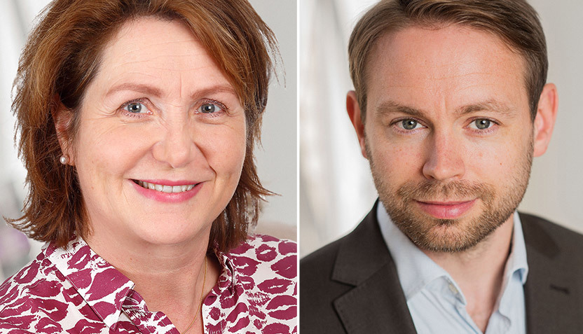 Annika Arpfors, ansvarig för Teknikföretagens regionala verksamhet, och Daniel Svenvik, jurist på Teknikföretagen.