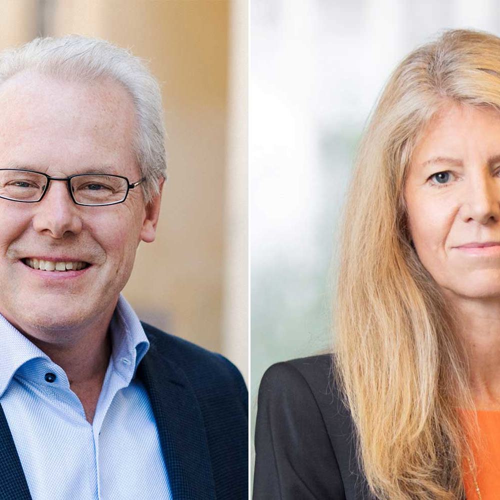 Mats Kinnwall, chefekonom för Teknikföretagen, och Kerstin Hallsten, chefekonom för Industriarbetsgivarna. Foto: Eva Lindblad och Rikard Westman
