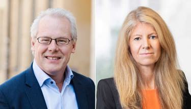 Mats Kinnwall, chefekonom för Teknikföretagen, och Kerstin Hallsten, chefekonom för Industriarbetsgivarna. Foto: Eva Lindblad och Rikard Westman