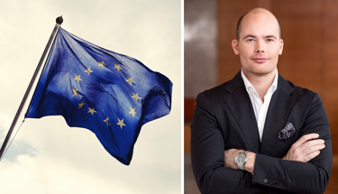 Foto: Bild på flagga, fotograf: Erik Thor. Bild på Joel Jonsson, fotograf: Viktor Fremling