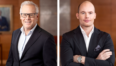Fr. v. Mats Kinnwall, chefsekonom och Joel Jonsson, Ansvarig EU:s inre marknad och handelspolitik