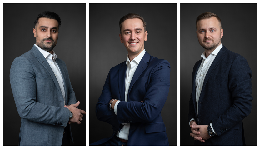 Från vänster: Mohammed Salman, Ivan Kasljevic & Emir Mustafic 